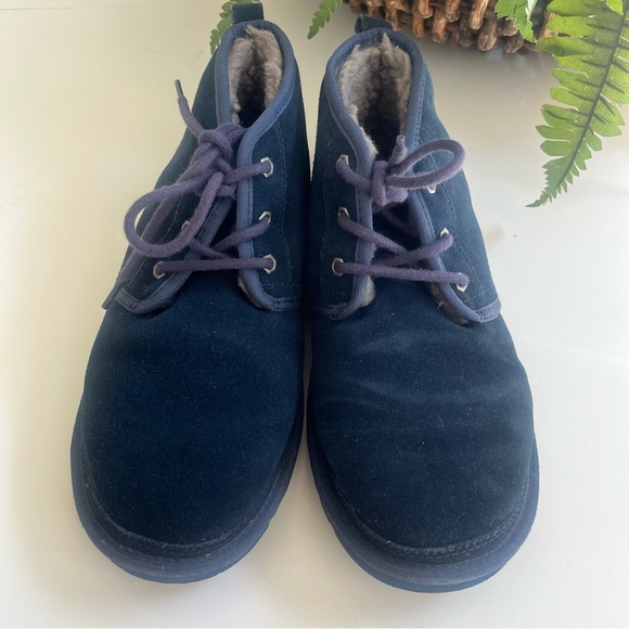 UGG Classic Boot Blue Suede Wool 3236 Ankle Chukka Mens Sz 10 Lace Up rubber main image 8